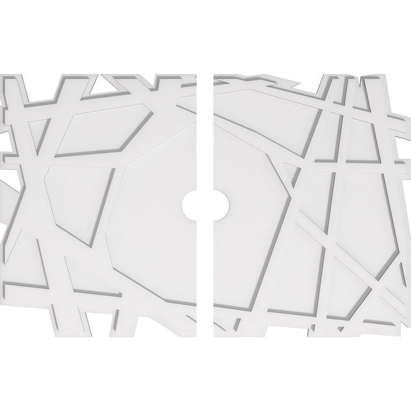 Ekena Millwork Novo Architectural Grade PVC Ceiling Medallion, 38"W x 25 3/8"H x 3"ID x 13 1/2"C x 1"P, Two-Piece CMP38X25NO2-03000 - main